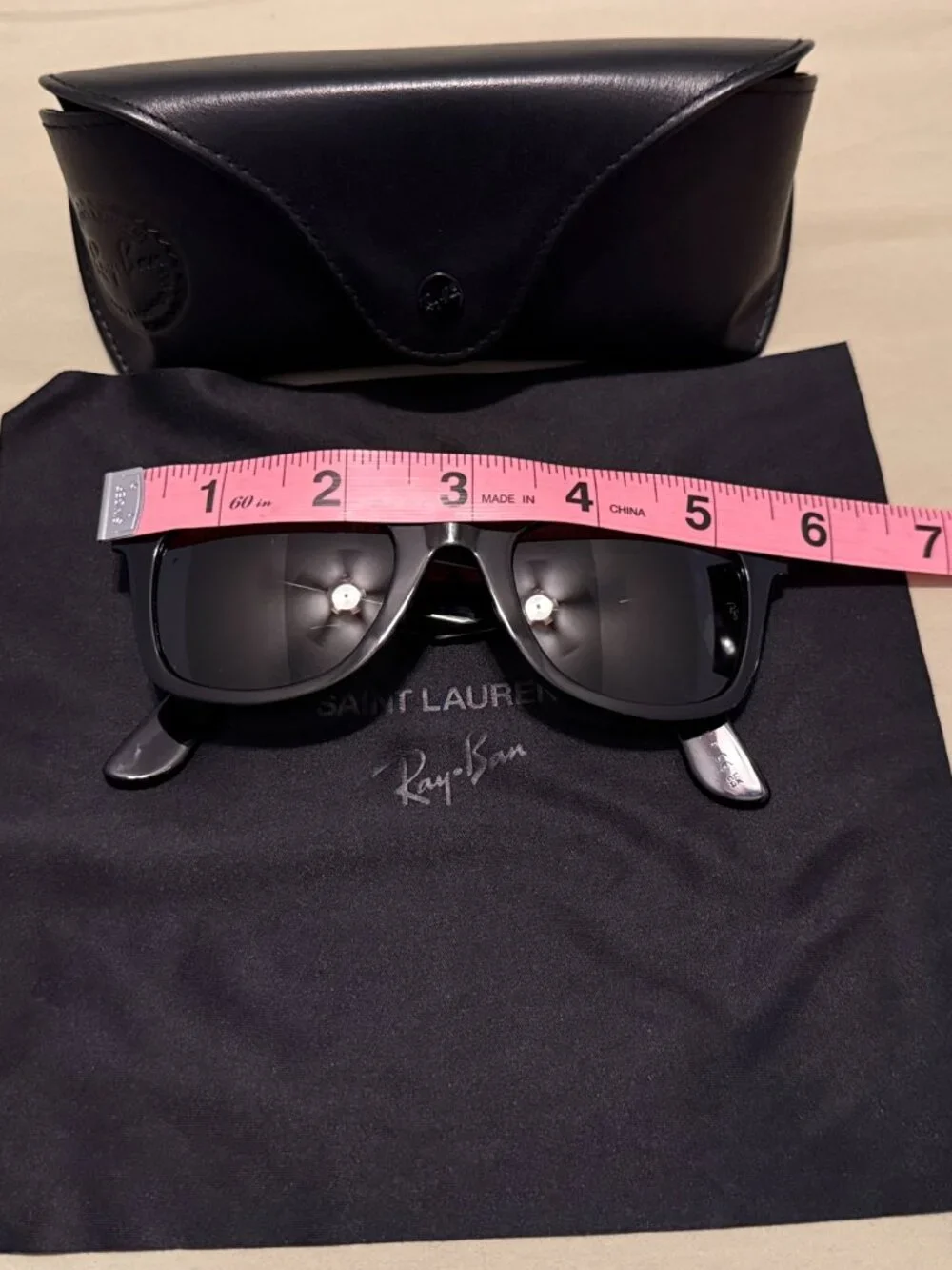 RAY BAN x SAINT LAURENT Limited Edition Unisex Wayfarer Sunglasses - Picture 10 of 14